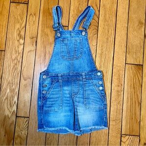 Hippie Girl Overall Denim Jean Light Wash Cutoff Shorts Size 5
